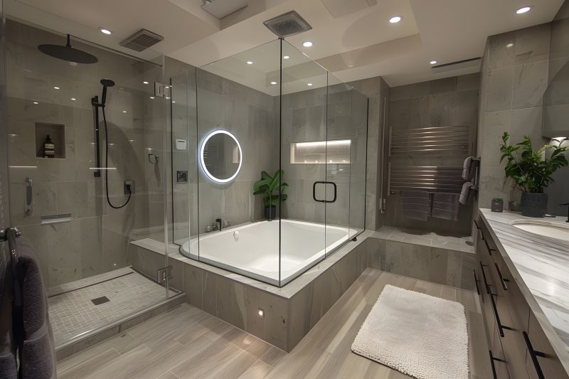 Elegant Bathroom with New Bathtub